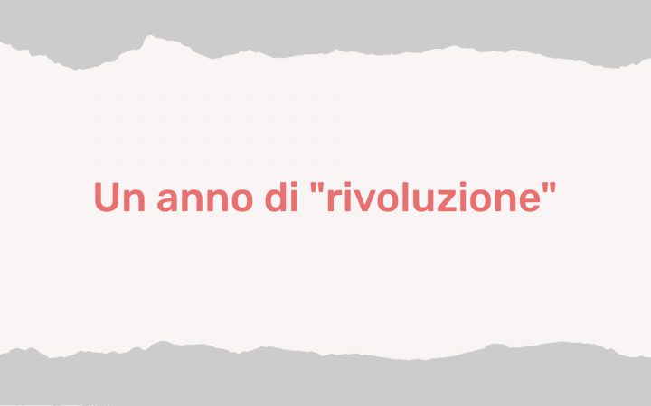 Un anno di "rivoluzione" (immagine contenente una citazione della nota tagline presente nella réclame dell'operatore Iliad)
