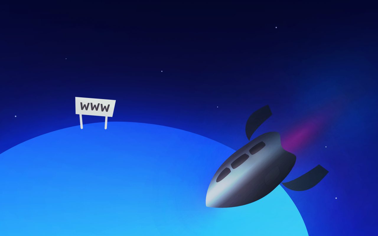 Creare sito web, blog, e-commerce (immagine raffigurante lo sbarco dell'utente nel mondo di internet WWW)