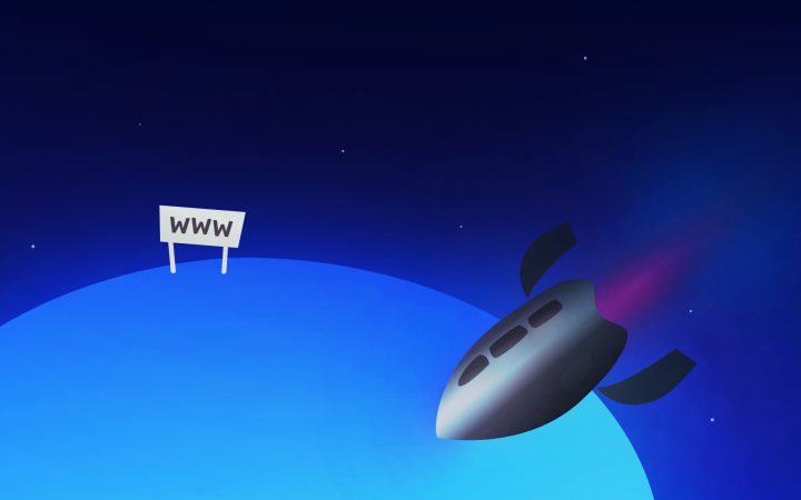 Creare sito web, blog, e-commerce (immagine raffigurante lo sbarco dell'utente nel mondo di internet WWW)