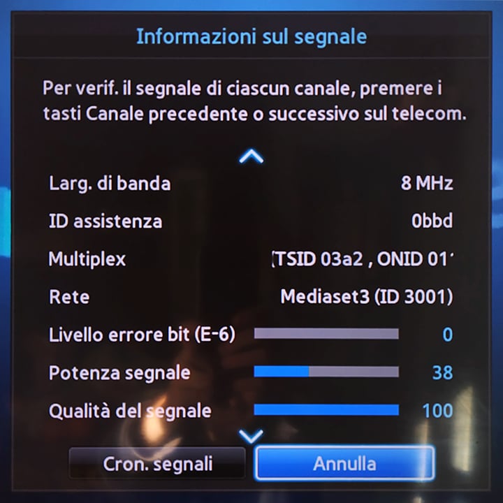 Segnale DTT MUX Mediaset 3 (dopo)