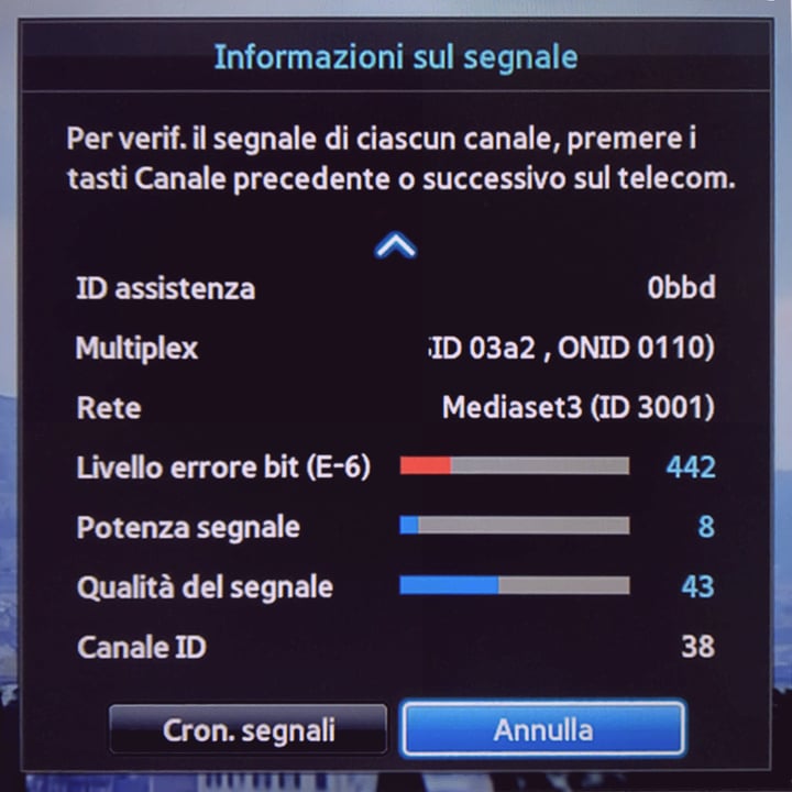 Segnale DTT MUX Mediaset 3 (prima)